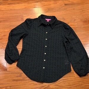 Lilly Pulitzer Black Eyelet blouse